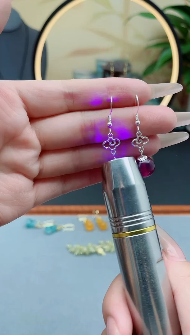 玛瑙/玉髓耳饰银S925镶嵌256