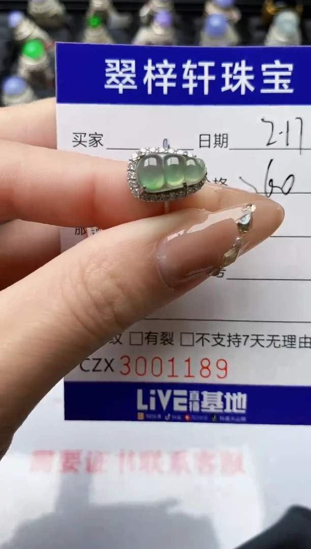 【闪购商品】翡翠戒指银S925镶嵌/1189