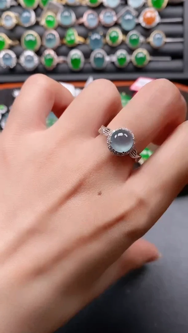 银S925镶嵌戒指翡翠11