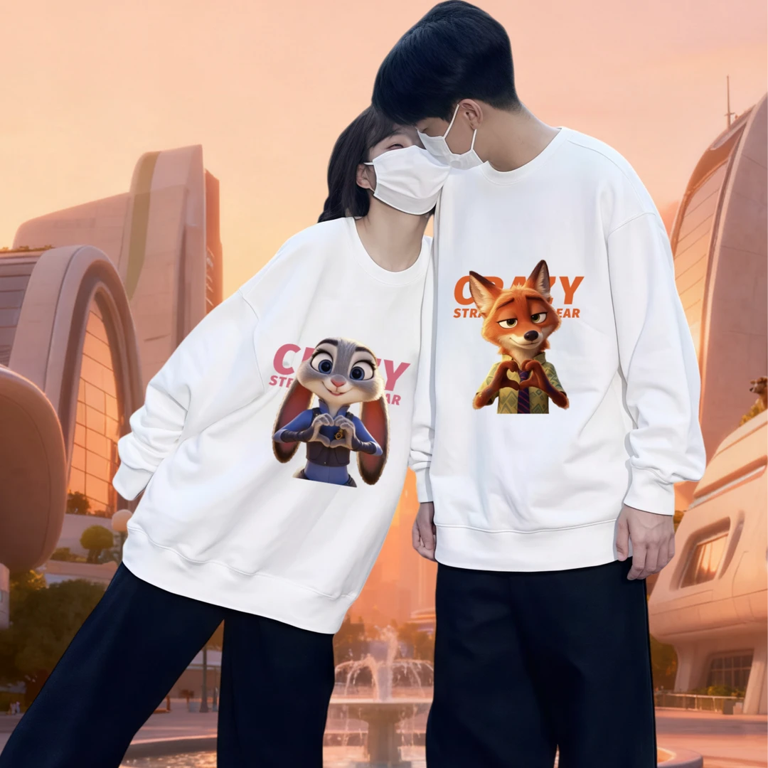 【两件装】朱迪尼克爱心情侣装卫衣秋冬季新款卫衣慵懒风休闲外套