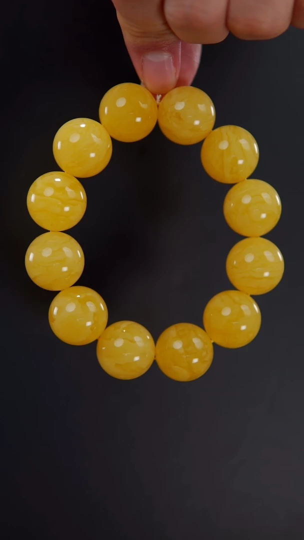 【闪购商品】蜜蜡手串未镶嵌55.55焦皮料圆珠手串