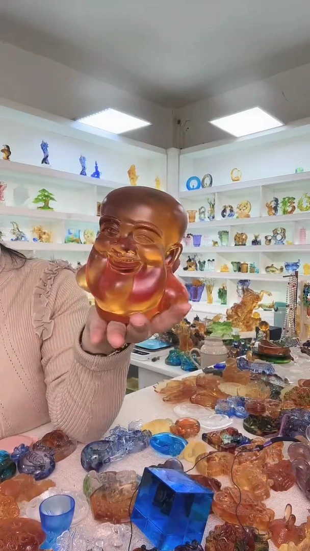 手工艺品琉璃佛头