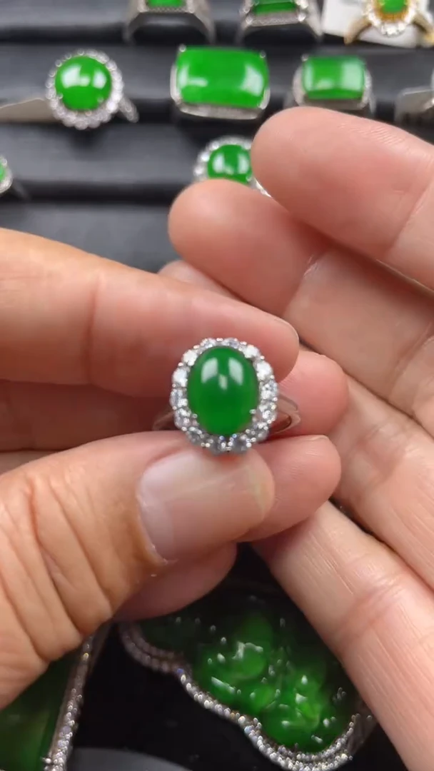【闪购商品】翡翠戒指银S925镶嵌翡翠