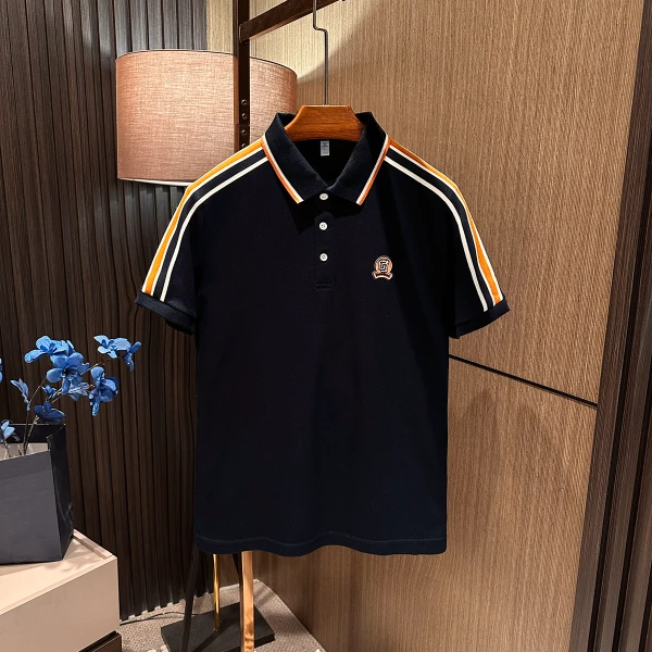 【英伦都市风  织带撞色】2025夏季新款男士高档休闲百搭短袖POLO衫