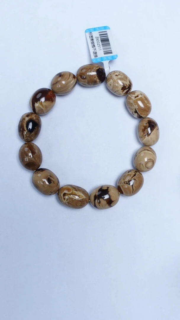 手链琥珀未镶嵌缅珀溶洞枣珠手串13mm