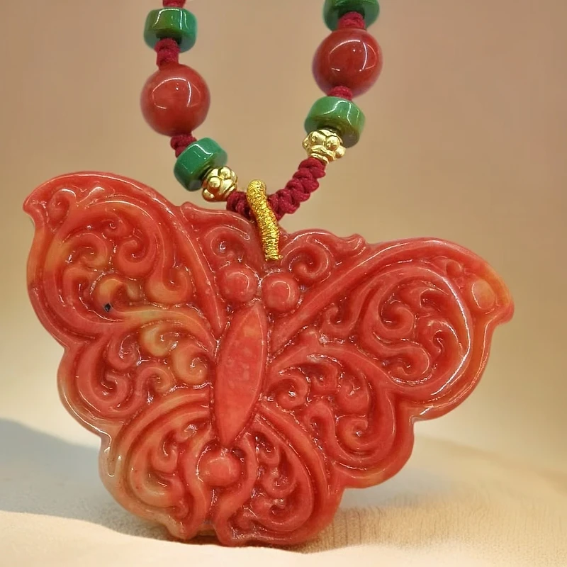 -高定珠宝雕花蝴蝶项链项链设计款X618