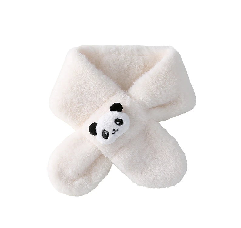 棉花堂奶白小熊猫儿童围巾