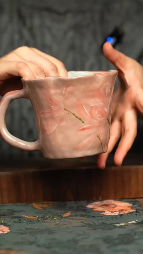 杯釉下彩手工手绘同款陶器