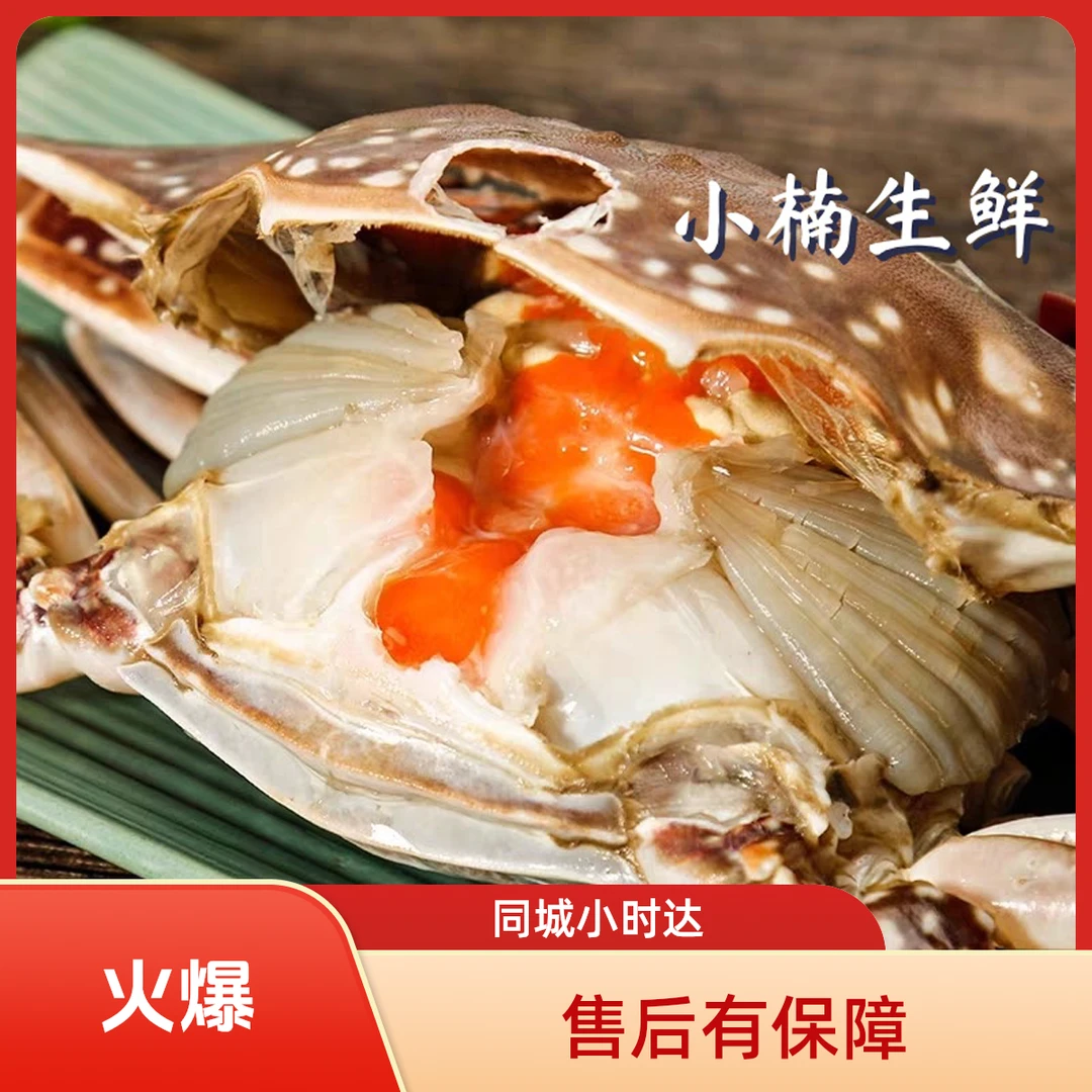 鲜活海捕螃蟹梭子蟹黄多多肉多多莱州湾 3-4/4-5/5-6两/只(1斤到5斤可选) 【保鲜不保活】