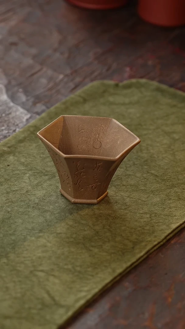 茶杯紫砂见素造器-达摩