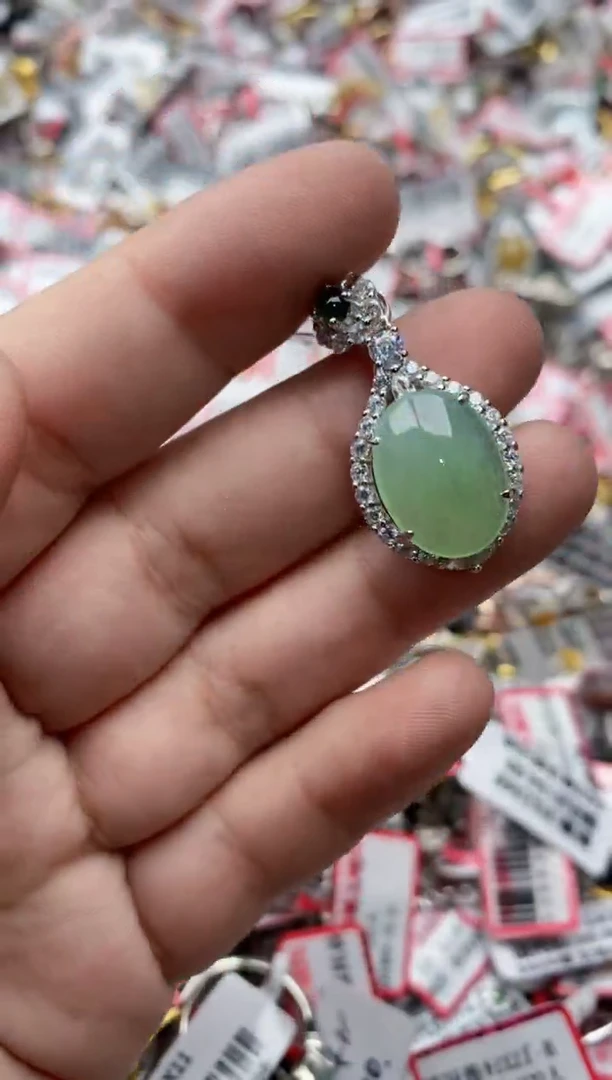 【闪购商品】翡翠戒指银S925镶嵌888888---9