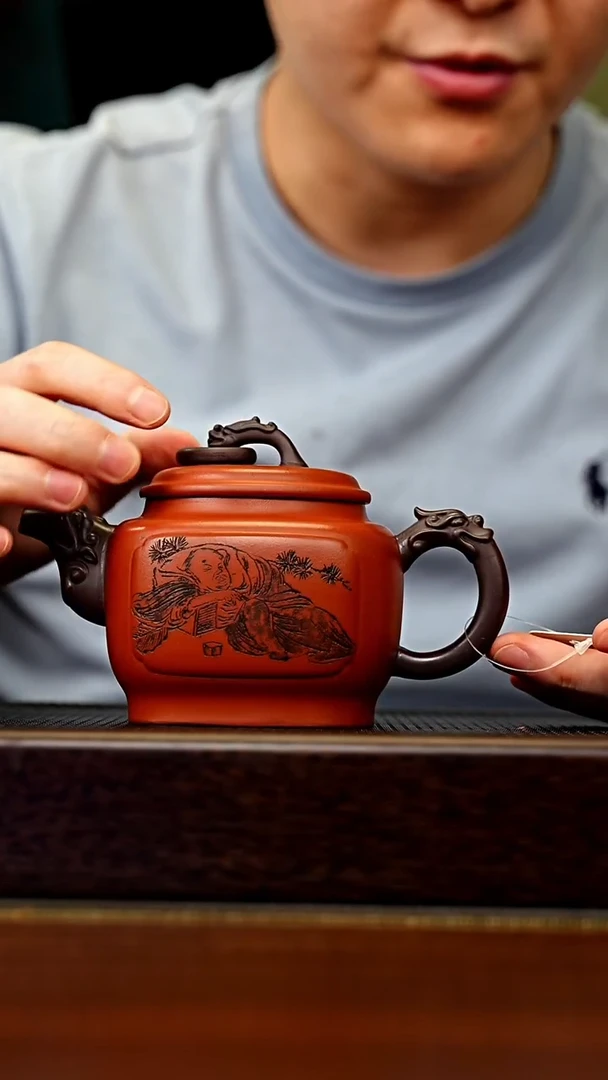 茶壶紫砂宜兴原矿 手工 紫砂壶容量390CC