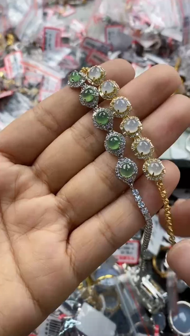 银S925镶嵌戒指翡翠444               10