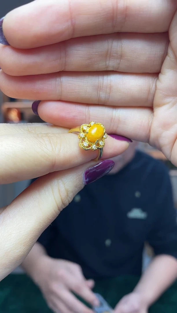 未镶嵌蜜蜡戒指（多样性发一件）