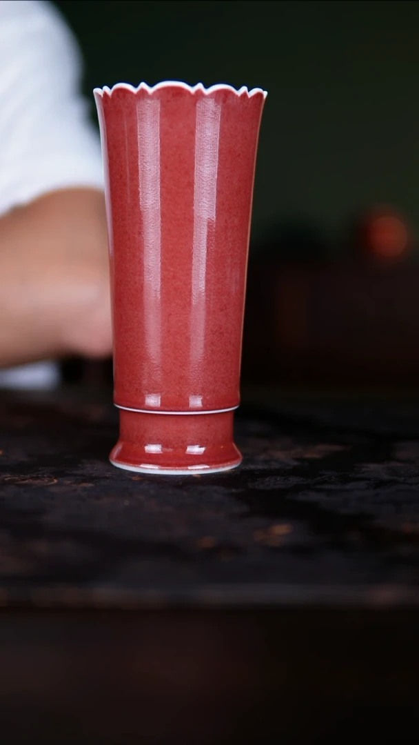 瓶景德镇纯手工陶瓷豇豆红