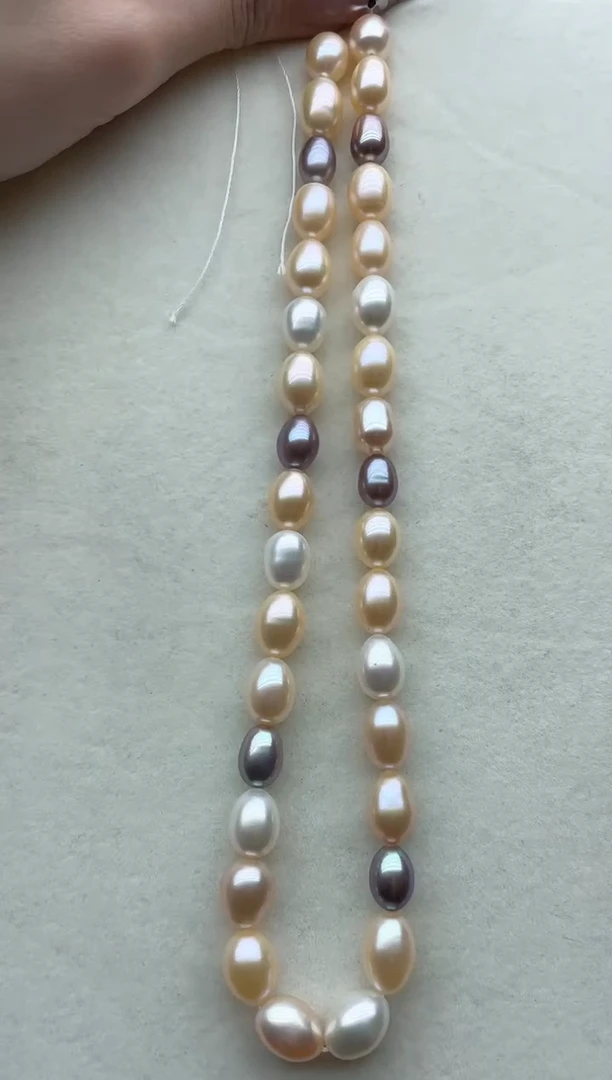 银S925镶嵌淡水珍珠项链92