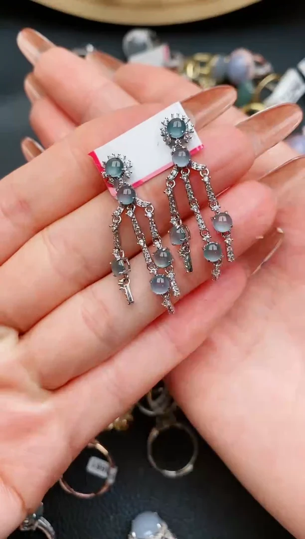 翡翠戒指银S925镶嵌...