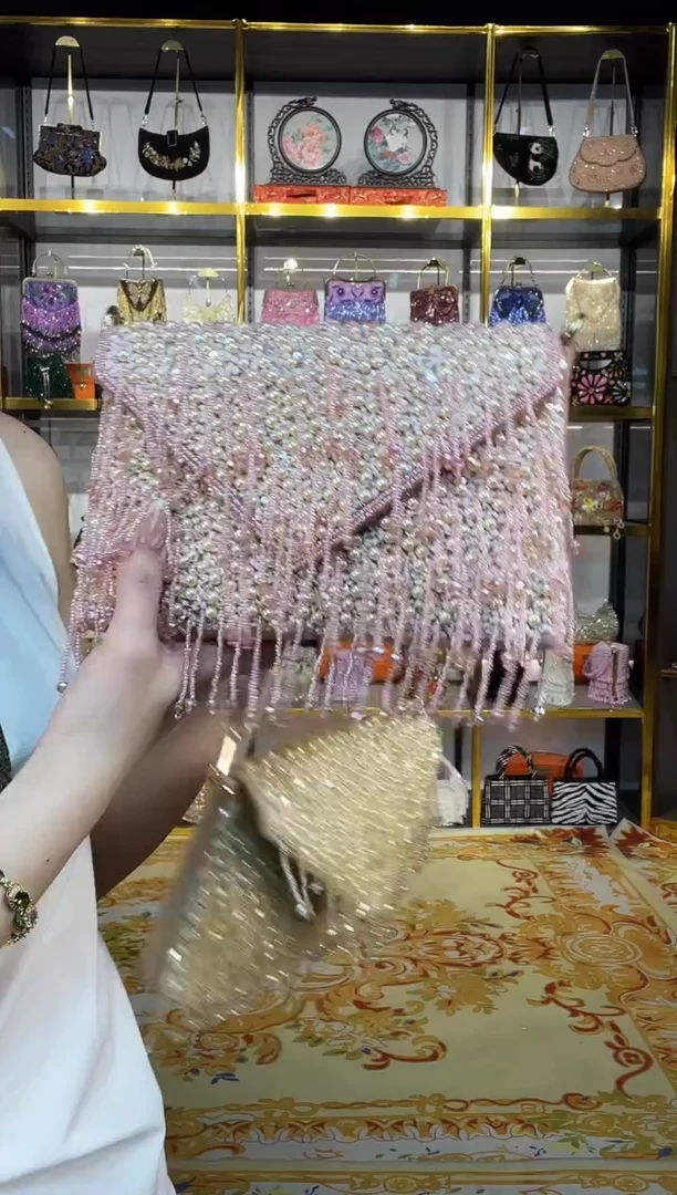 织物珠韵恒泽重工串珠手提包
