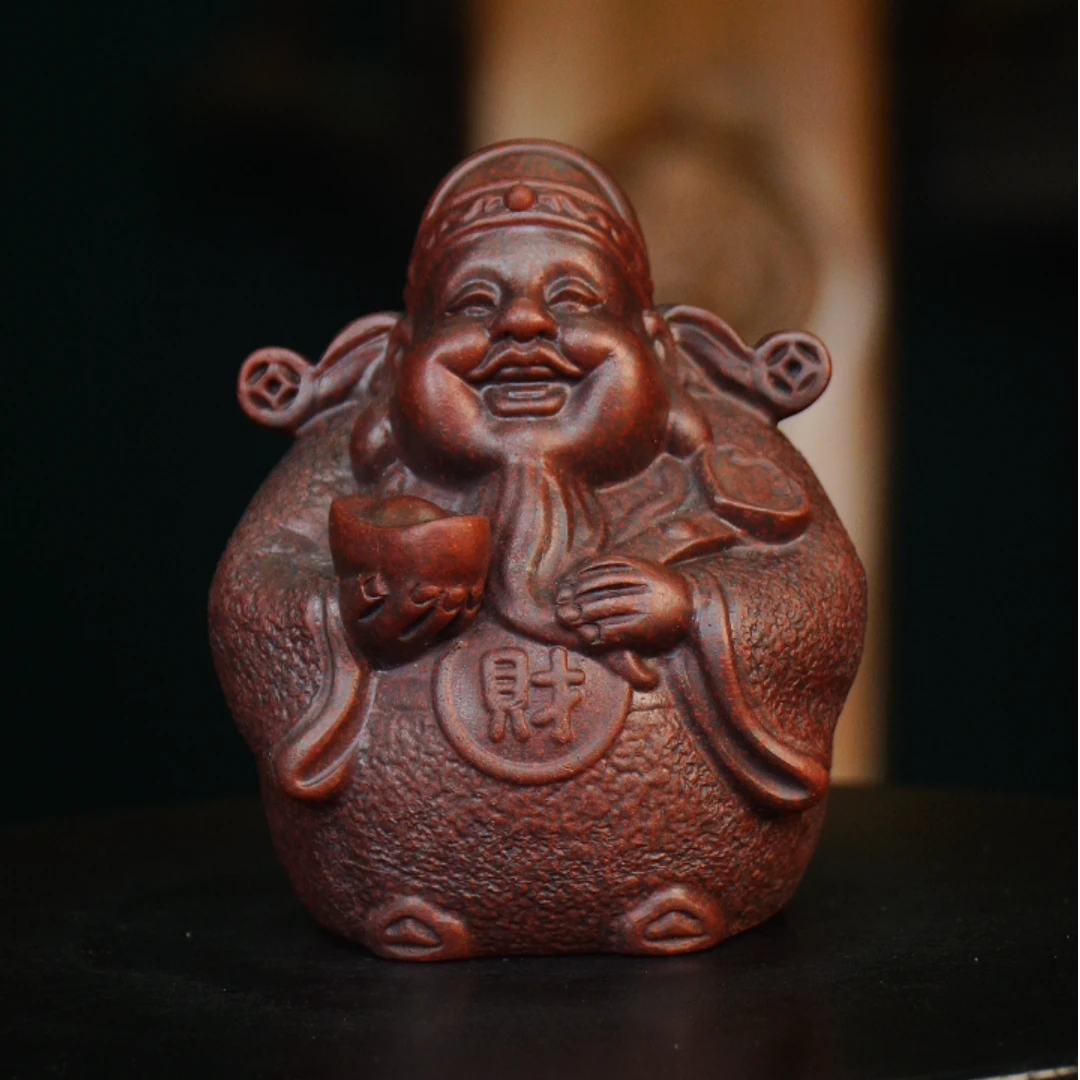 元宝财神 宜兴紫砂摆件
