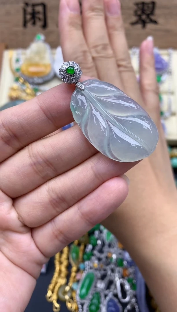 翡翠18K金镶嵌颈饰407-春日珠宝