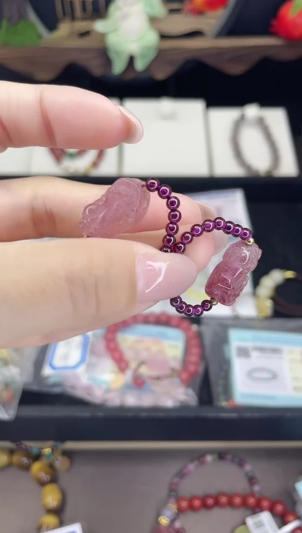 【闪购商品】石榴石戒指银S925镶嵌戒指