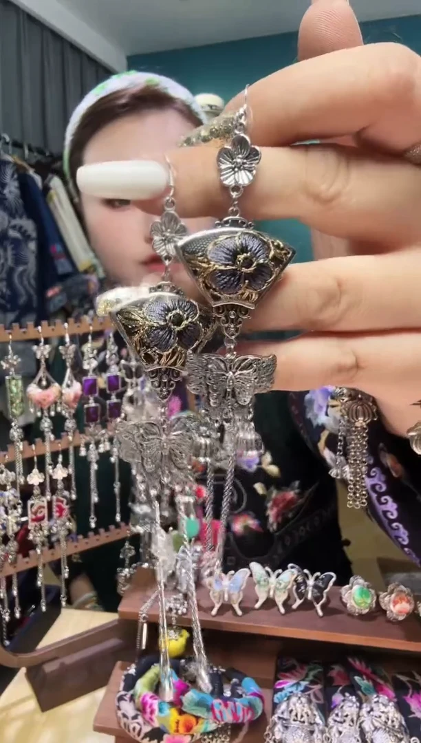 刺绣纯手工民族风刺绣耳环