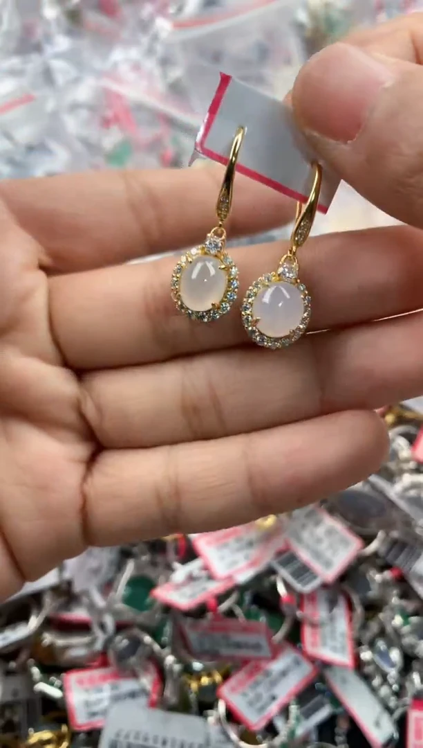 银S925镶嵌戒指翡翠444             8