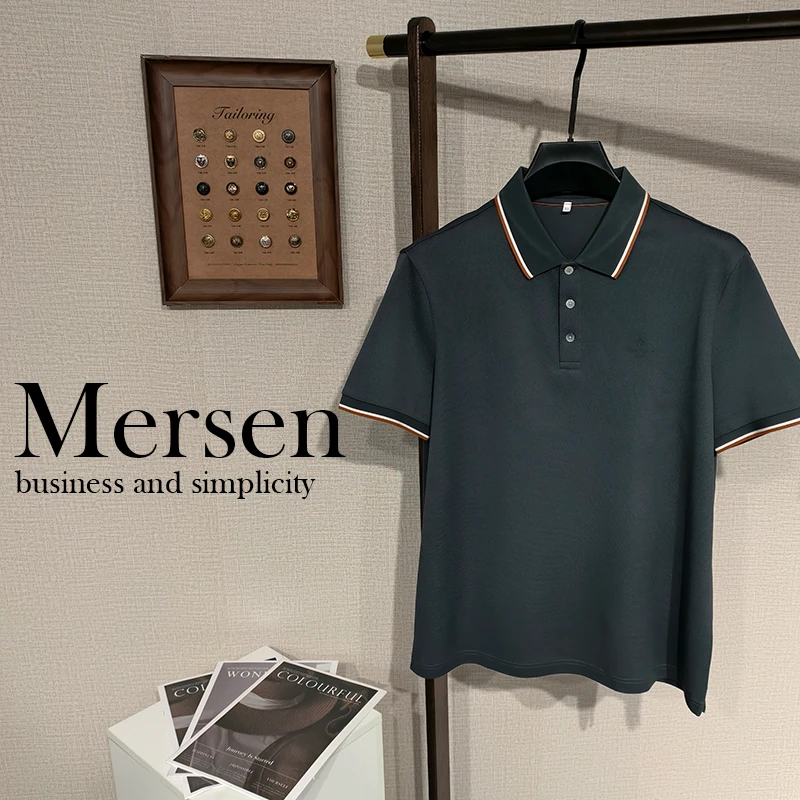 五周年【翻领T恤】时尚精品春夏款高端翻领桑蚕丝T恤短袖 2401339