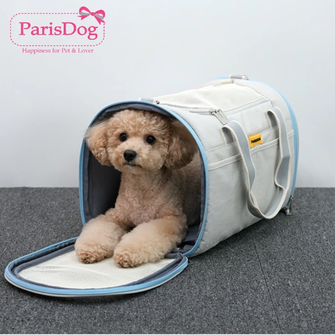 韩国【parisdog】韩国品牌可露头网窗单肩斜挎包多功能猫狗宠物包