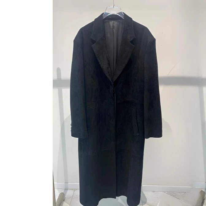 Bing Studios｜高级气质休闲百搭显瘦中长款羊皮风衣外套ZL24B050