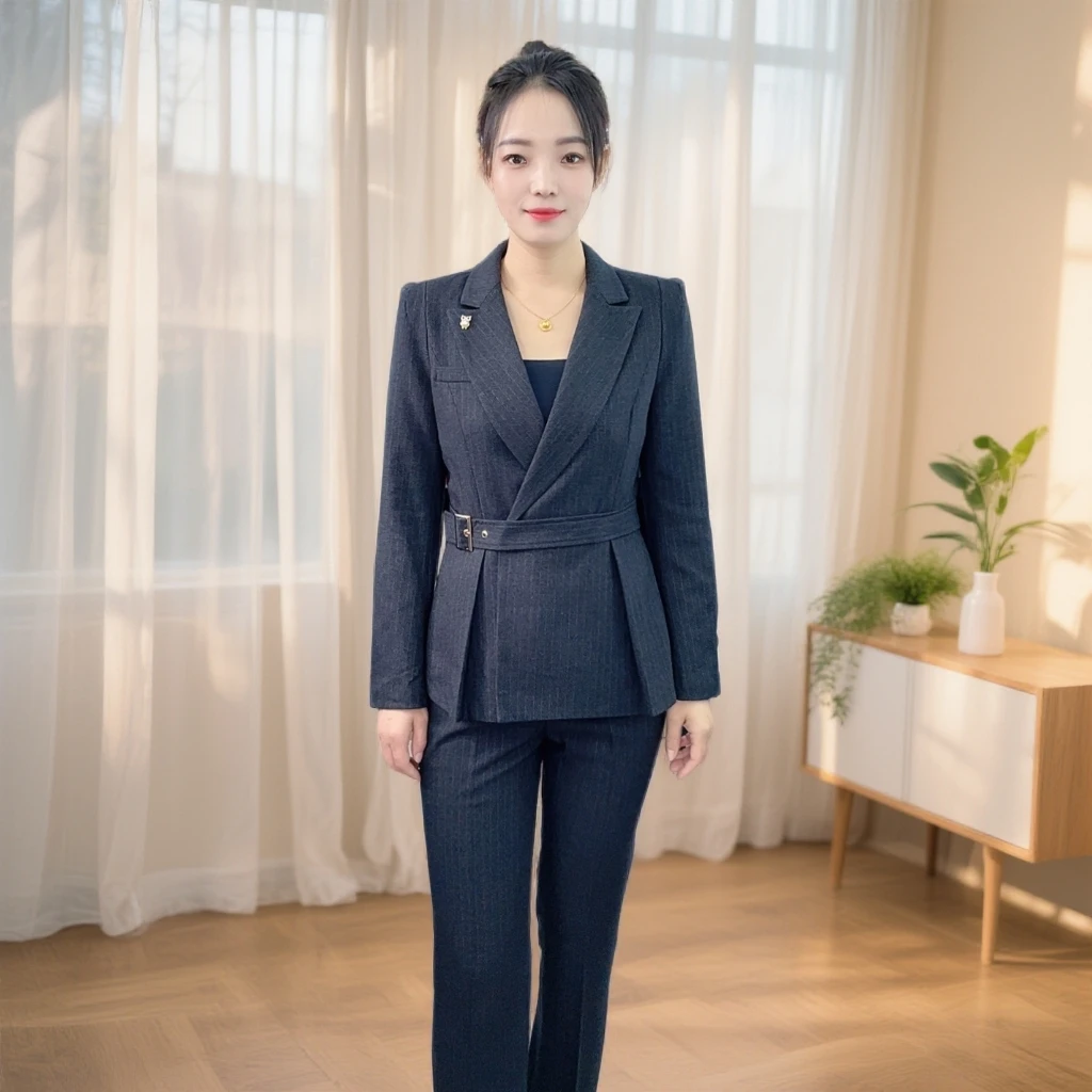 1863秋款西装套装轻职风设计款长袖修身型西装西服修身职业