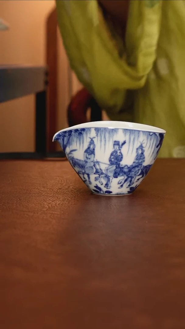 景德镇瓷器，青花瓷手绘茶具~王昭君