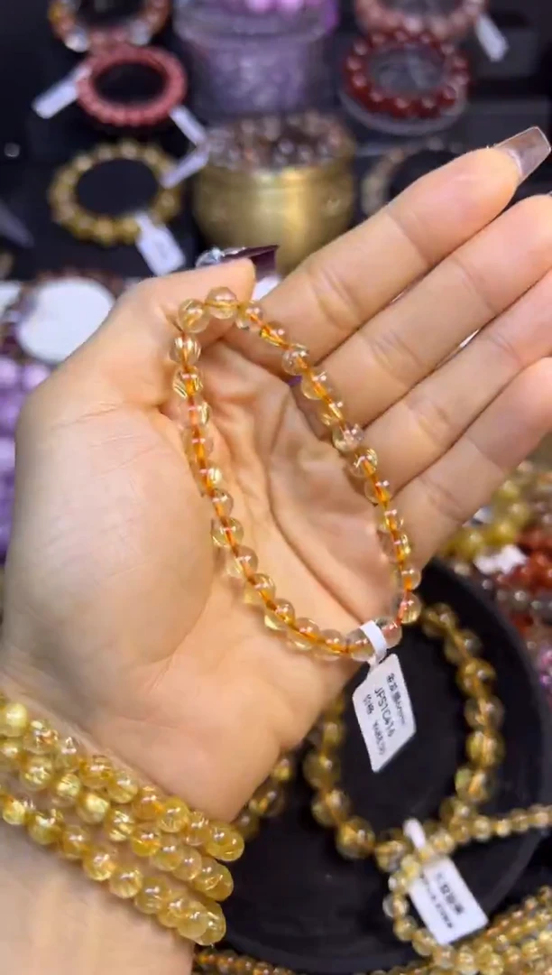 未镶嵌手串水晶金发晶6mm+