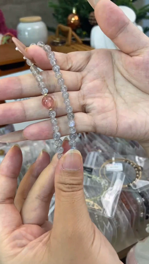 水晶手链未镶嵌孤品捡漏均匀瑕疵介意勿拍