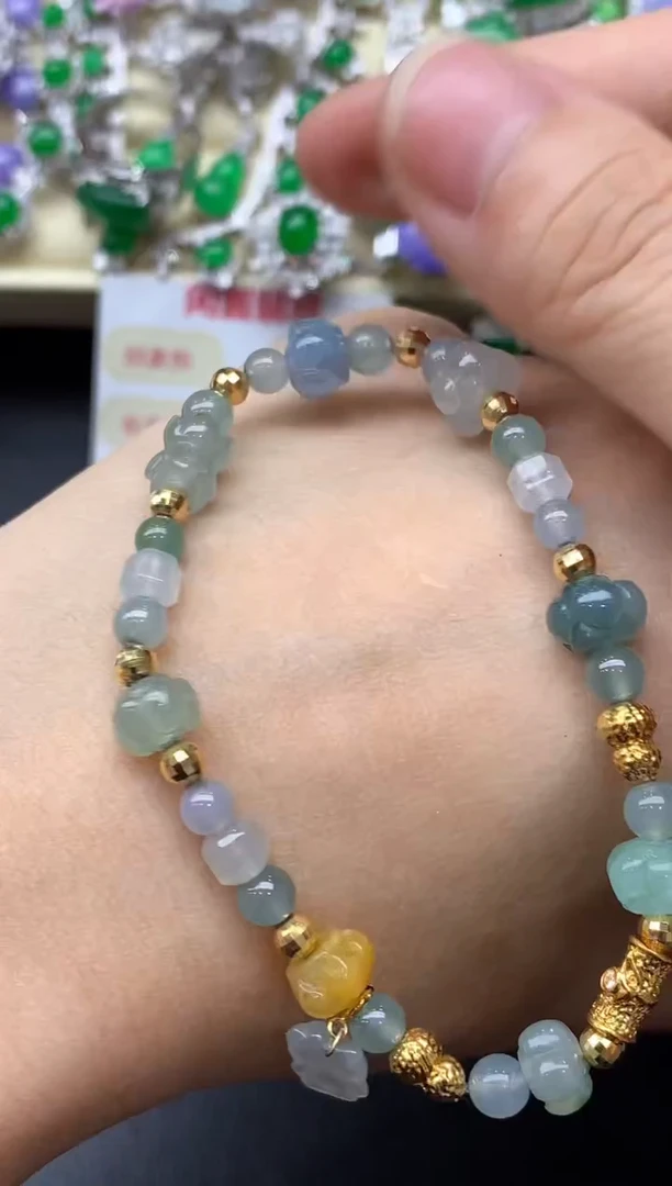 18K金镶嵌手链翡翠298-中国好珍宝