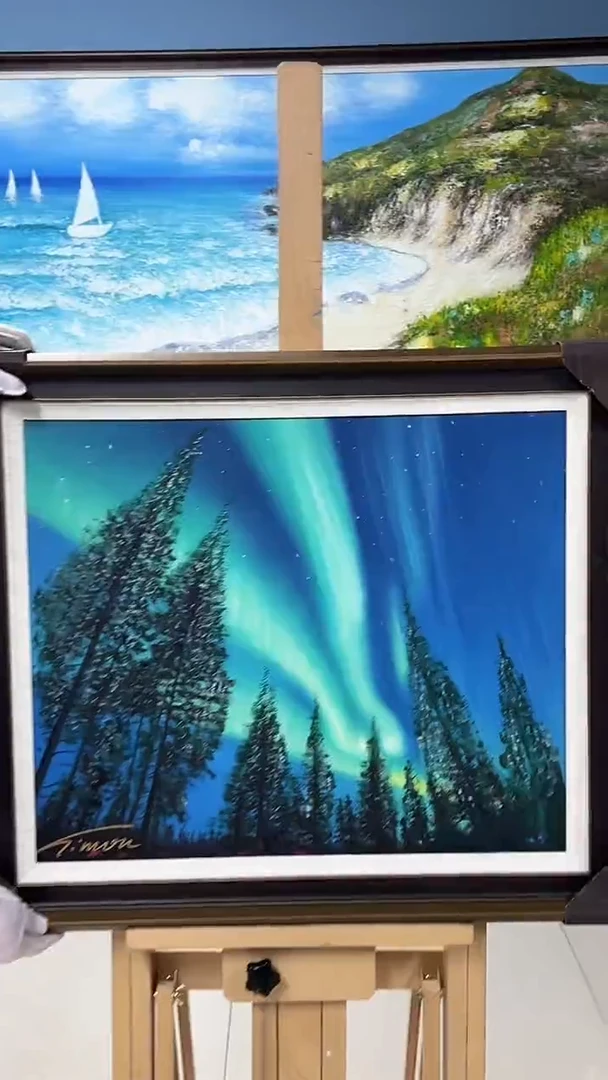 油画陶宗健-50*60-油画作品-极光