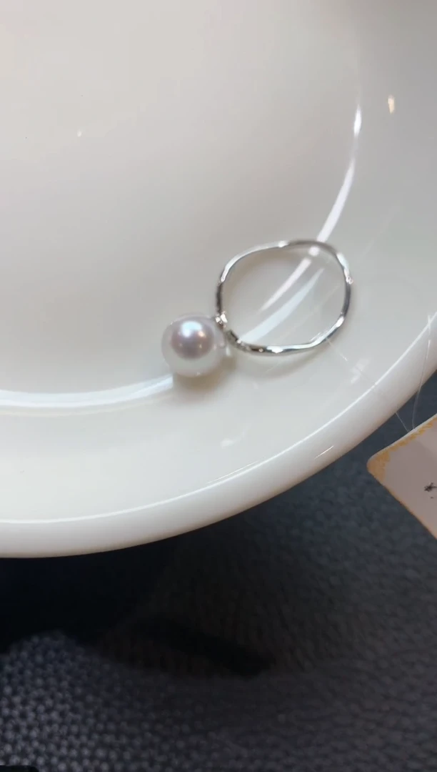 海水珍珠戒指18K金镶嵌a133 母亲节礼物