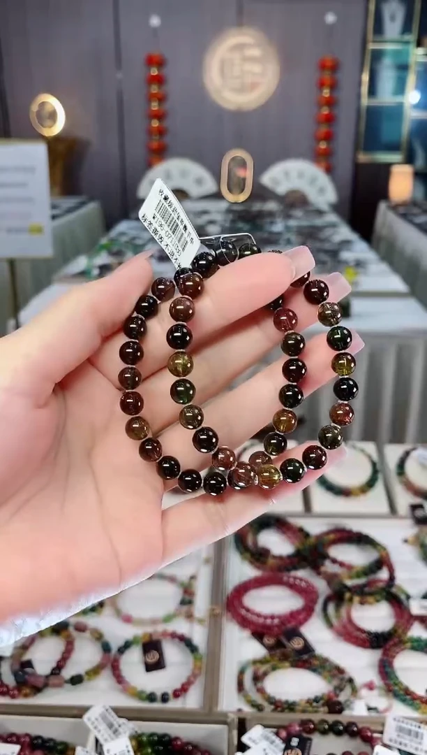 未镶嵌老矿碧玺黑糖单圈手串7mm+碧玺hon多样性发货一条