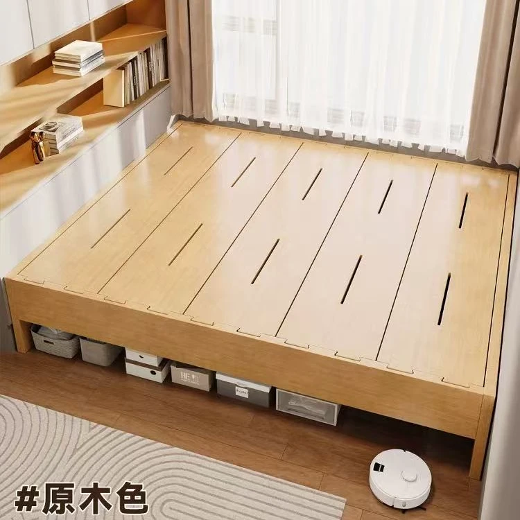 实木床架子排骨架简约无床头床1.2/1.5米尺寸可定制日式榻榻米床