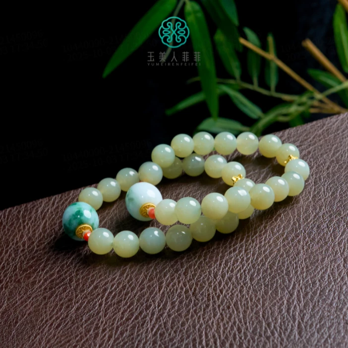 石惑珠宝！和田玉单圈手串约10mm-多样性发一