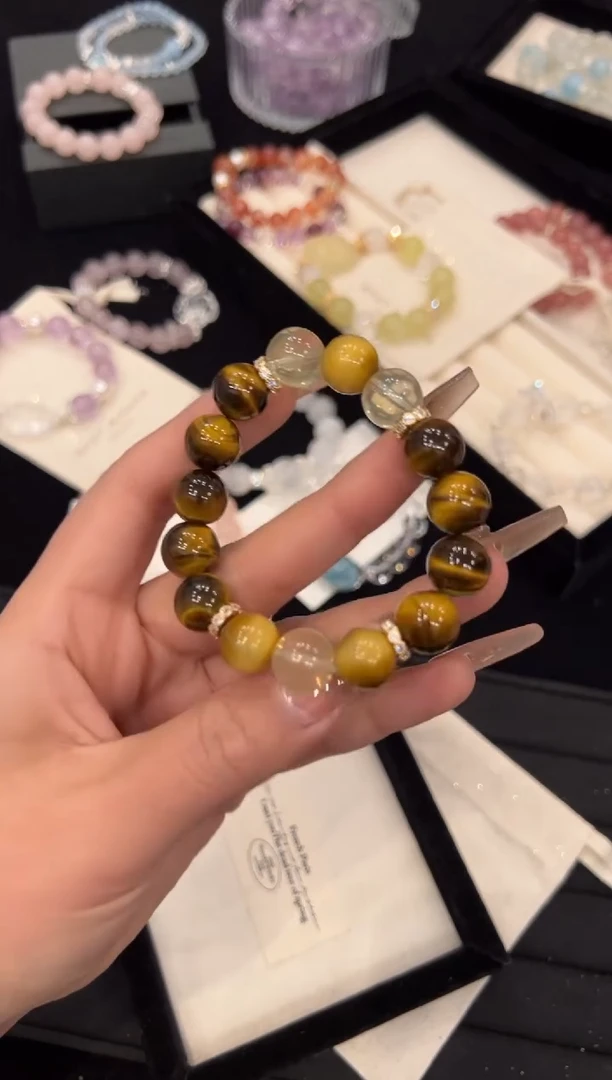 【闪购商品】水晶手链合金黄虎眼手链x1069