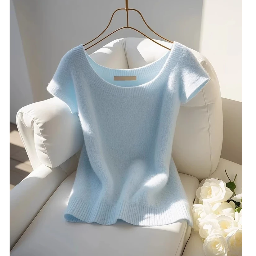 2025夏季新款今年流行高级感超好看独特时尚气质短袖针织T恤女装