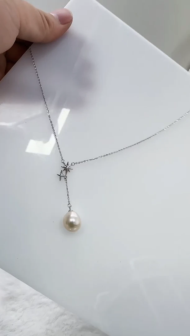【闪购商品】淡水珍珠DA银S925镶嵌b651 白珠套链