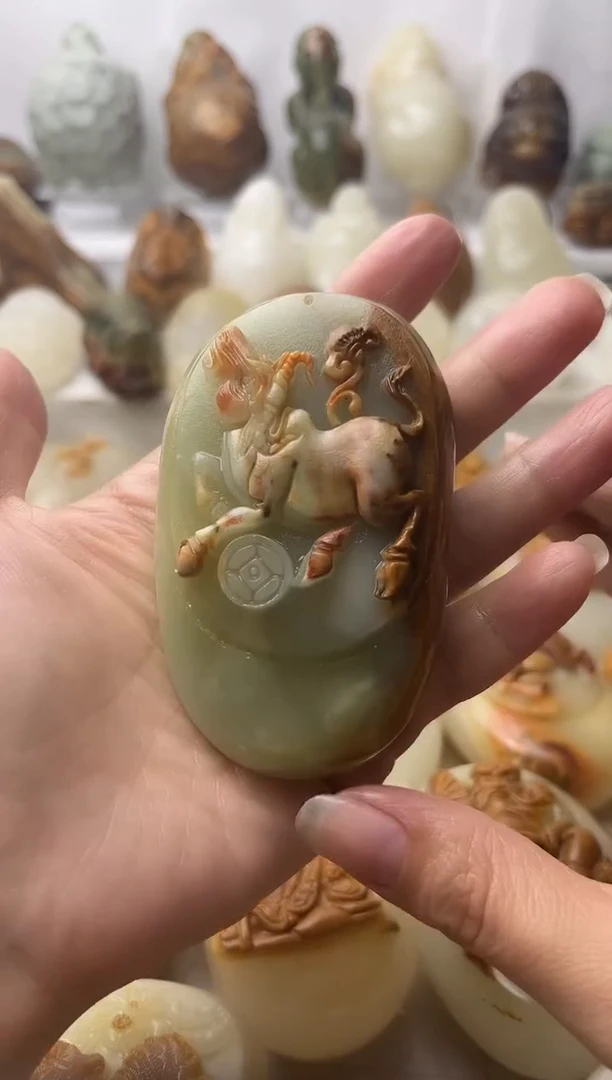 石材方解石棉纹正常不退换牛