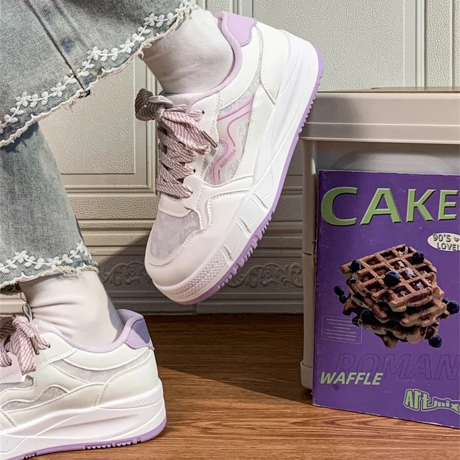 回力白紫板鞋女夏百搭小众透气2025新款爆款学生休闲鞋厚底小白鞋