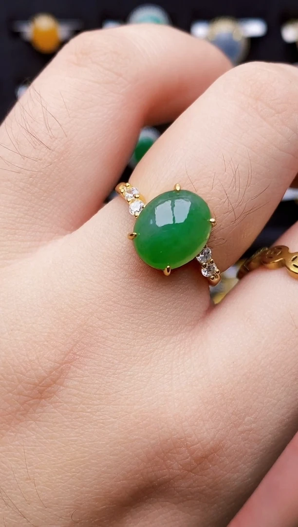 银S925镶嵌戒指翡翠8264