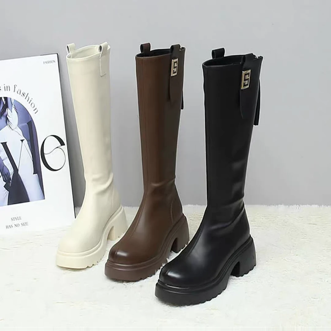 时装靴长筒冬季高筒靴过膝厚底百搭小个子鞋子骑士瘦瘦靴长靴8810