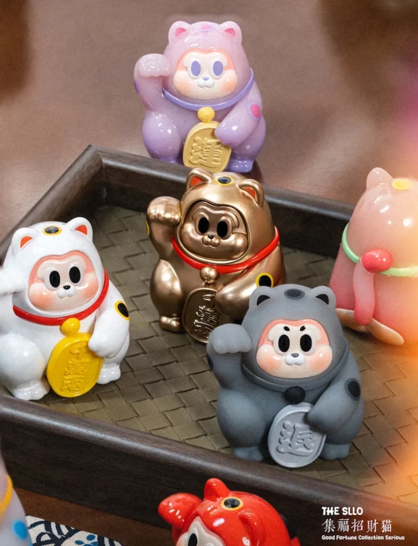 【芋头】拆盒-拆开不退-THE SLLO-集福招财猫系列盲盒-直播现拆！！