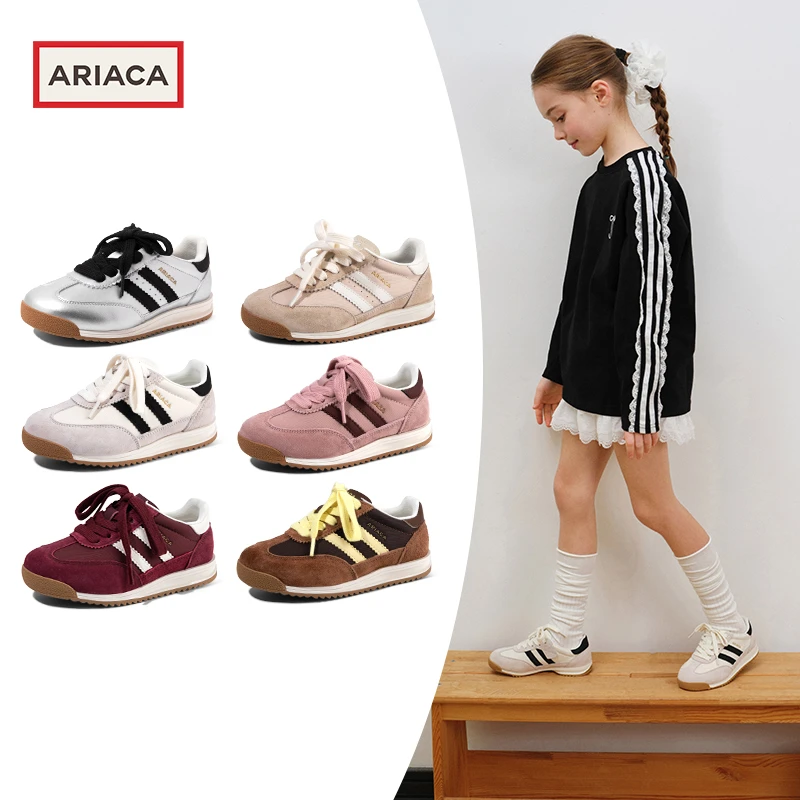 ARIACA艾芮苏女童运动鞋轻便秋季新款学生童鞋德训鞋软底儿童鞋子