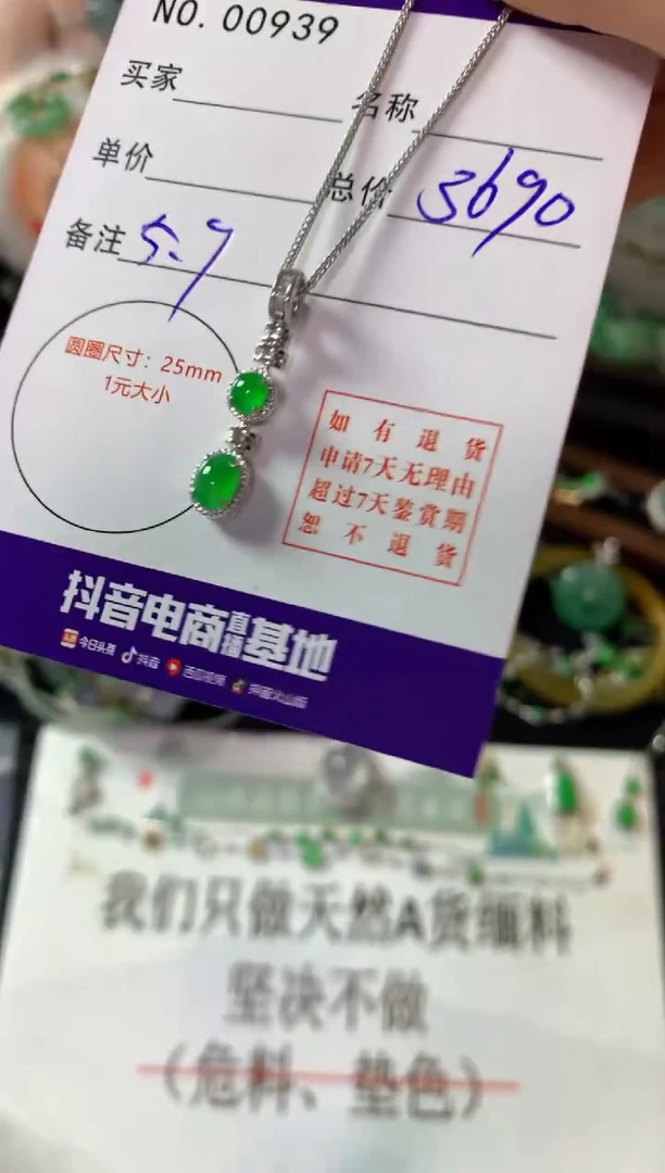 颈饰18K金镶嵌翡翠翡翠
